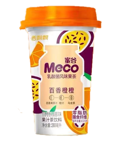 Xiangpiaopiao - Meco Bevanda allo yogurt Gusto Arancia & Frutta della Passione - 280ml