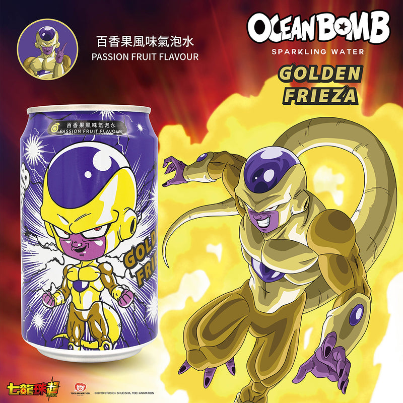 Ocean Bomb Bevanda Gassata Dragon Ball Gusto Passion Fruit (Golden Frieza) - 330ml