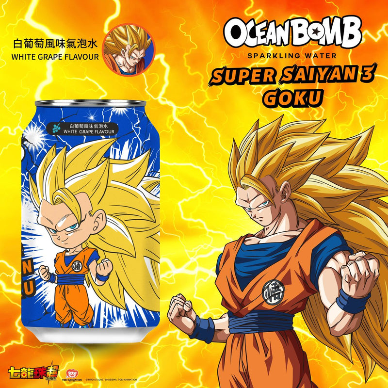 Ocean Bomb - Bevanda Frizzante Gusto Uva(Goku Super Saiyan 3) - 330ml