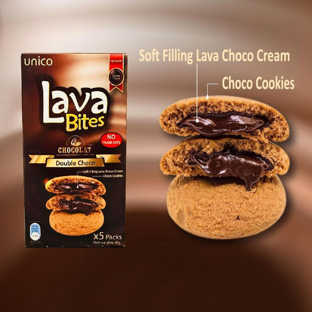 LavaBites - Biscotti ripieni di crema al Cioccolato Double (20Pz) - 200g