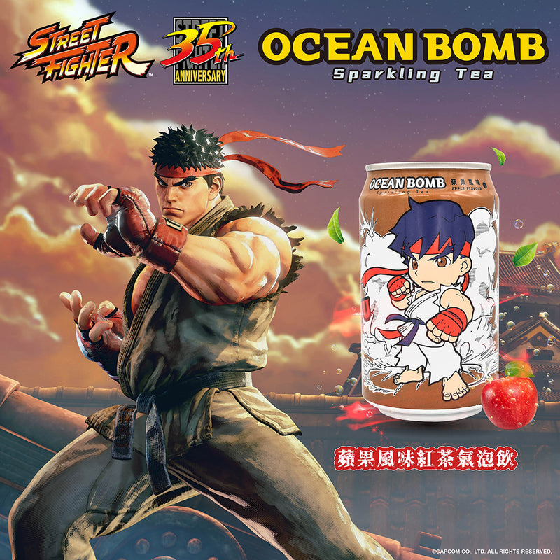 Ocean Bomb Street Fighter Ryu Tè rosso & Mela - 330ml