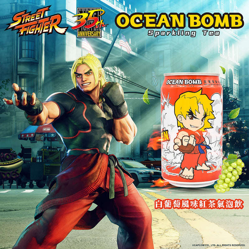 Ocean Bomb Street Fighter Ken Tè rosso & Uva - 330ml