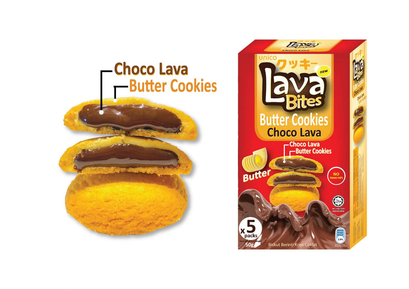 LavaBites - Biscotti ripieni di crema al Cioccolato (20Pz) - 200g