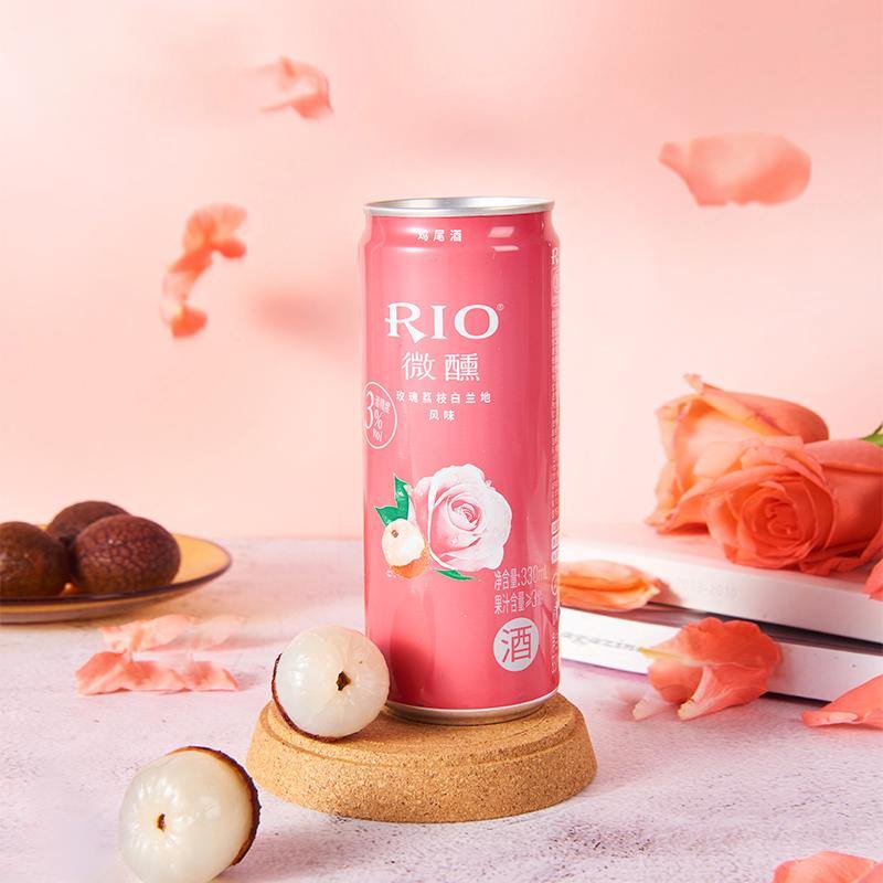 RIO - Cocktail Rosa Lychee & Brandy 3° - 330ml - Snack Dojo